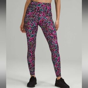 Lululemon Base Pace High-Rise Fleece Tight 28" Floral Electric Multi